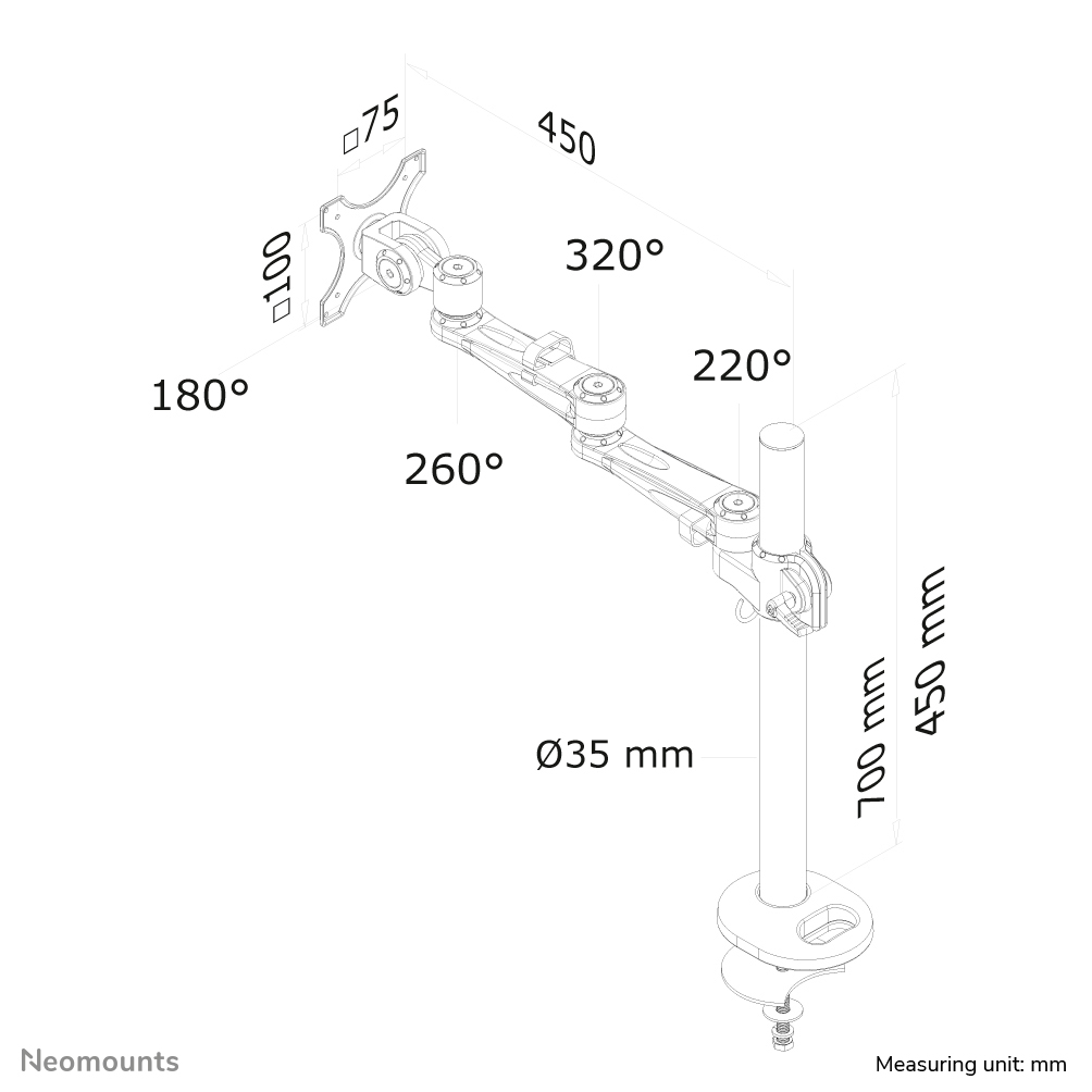 Neomounts by Newstar Monitor-Tischhalterung